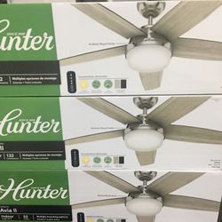 Hunter Avia II LED 52" Ceiling Fan with remote control