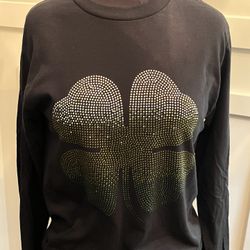 SHAMROCK Green BLING Heat Transfer. Perfect for DIY project. St. Patrick Day. Large 11x10”