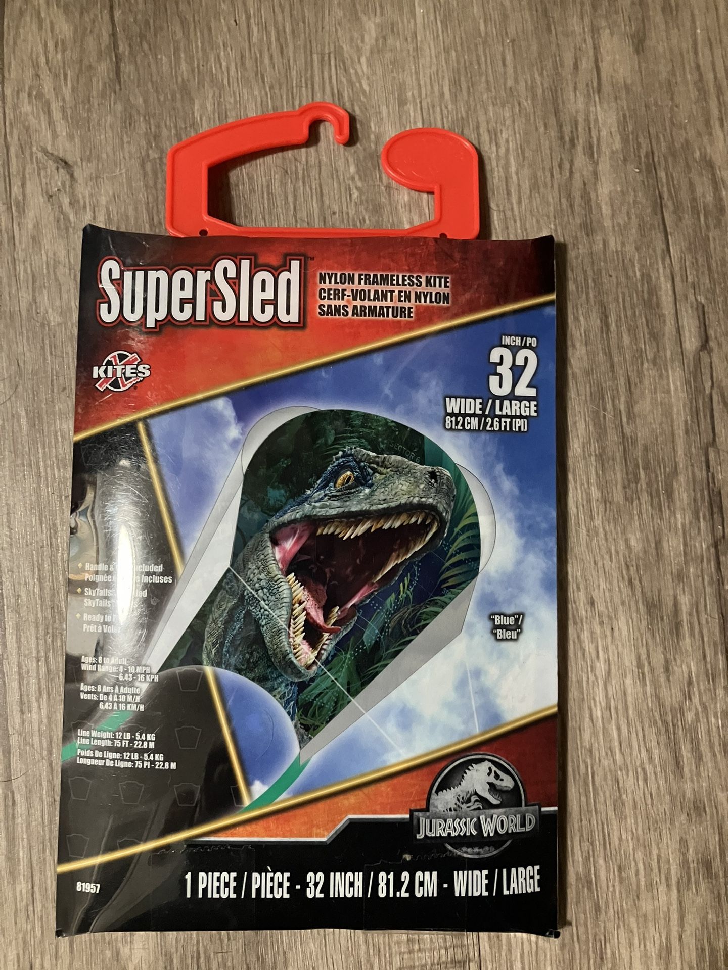 SuperSled Nylon Frameless Kite Jurassic Park