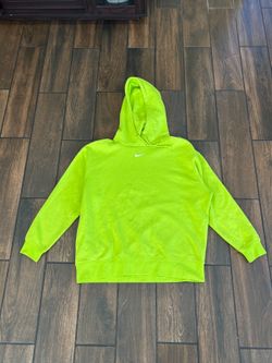 Neon green Nike pullover hoodie
