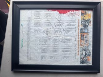 Signed Cleveland Browns Roster Sheet Framed