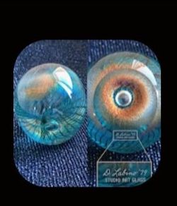 Vintage 1979 Dominick Labino Signed Studio Art Glass Paperweight Orb Iridescent