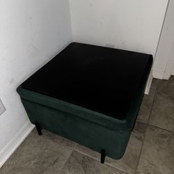 Green Velvet Ottoman With Storage