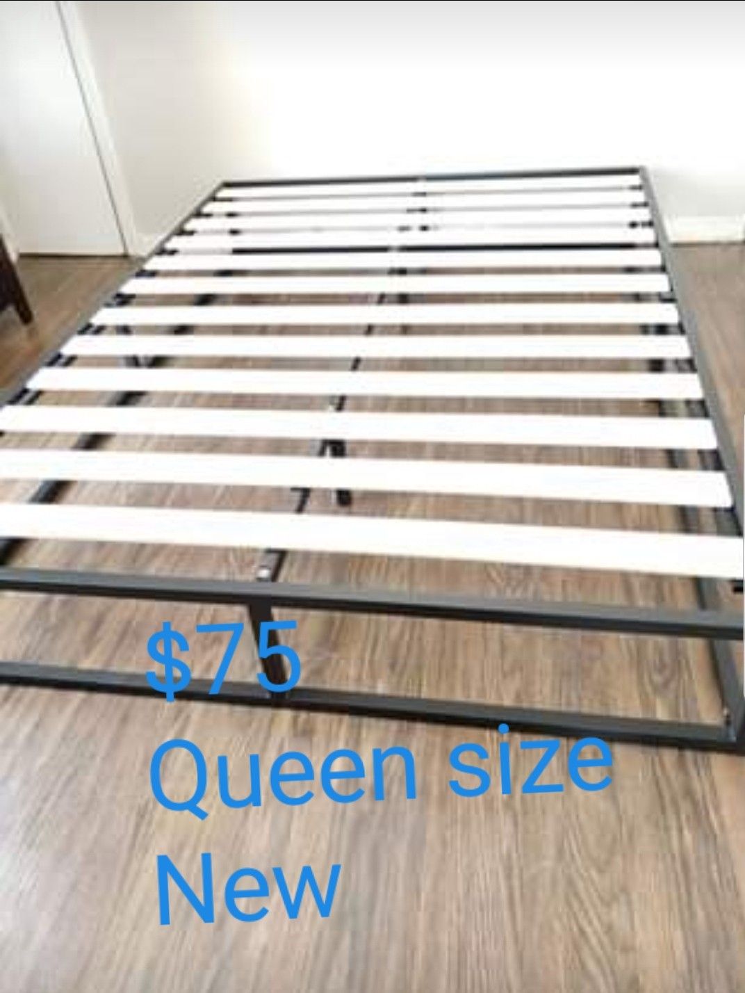 Platform bed frame Queen size. Brand new. Free delivery in Stockton. $75