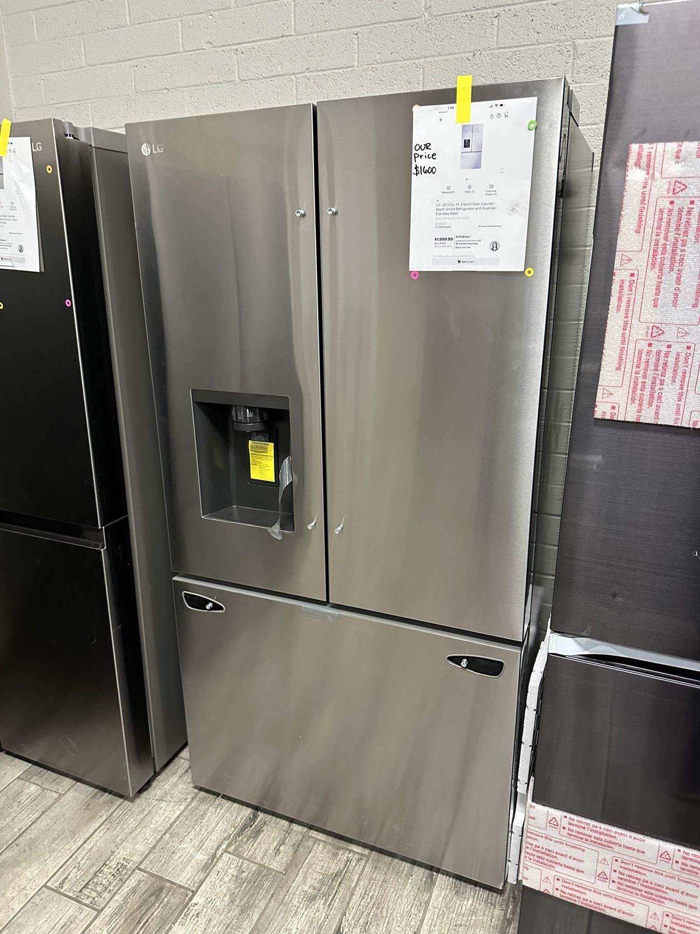 LG Stainless Steel Counter Depth Max French Door Fridge New