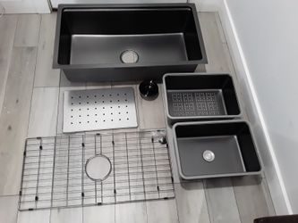 New Sink Black 32 W X 28 L X 9 D Inches