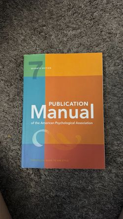 Publication manual of the american psychological association