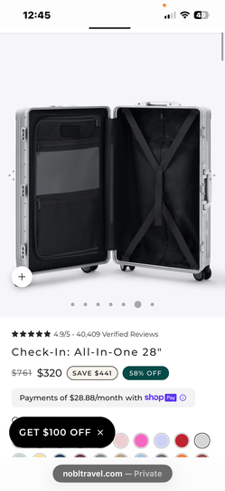 Nobl check in suitcase with live tracking