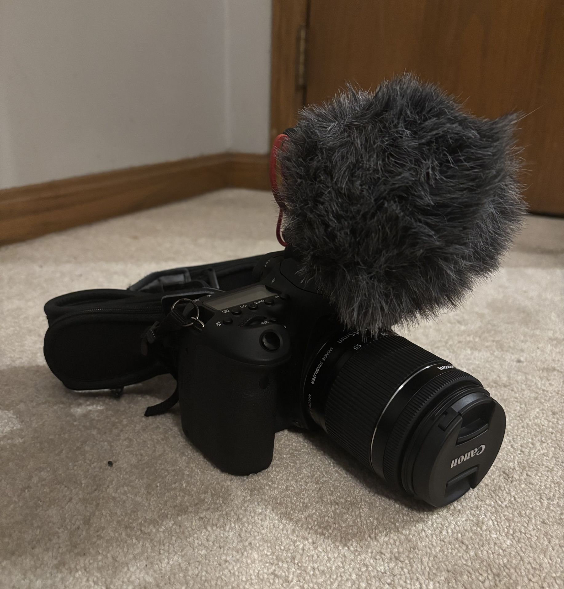 canon 90d with lens and microphone