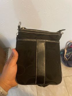 Coach signature black canvas crossbody bag