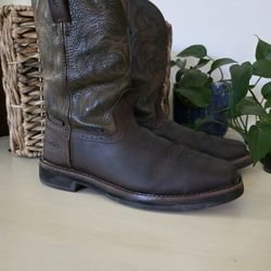 Justin Brand 
Men's Dark Brown Keaven WP Met Guard Work Boots 