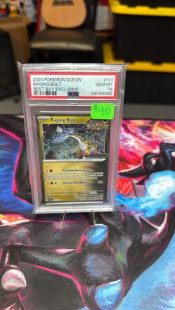 PSA 10 2024 POKEMON SCR EN RAGING BOLT BEST BUY EXCLUSIVE 