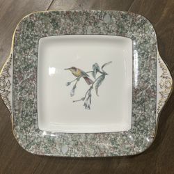 Wedgwood Double Handled Hummingbird Bone China Cake Plate