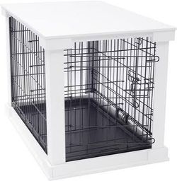 Medium Size Dog Cage with White Cover