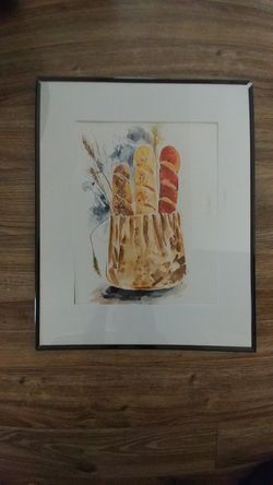 Watercolor painting, breads,11x15