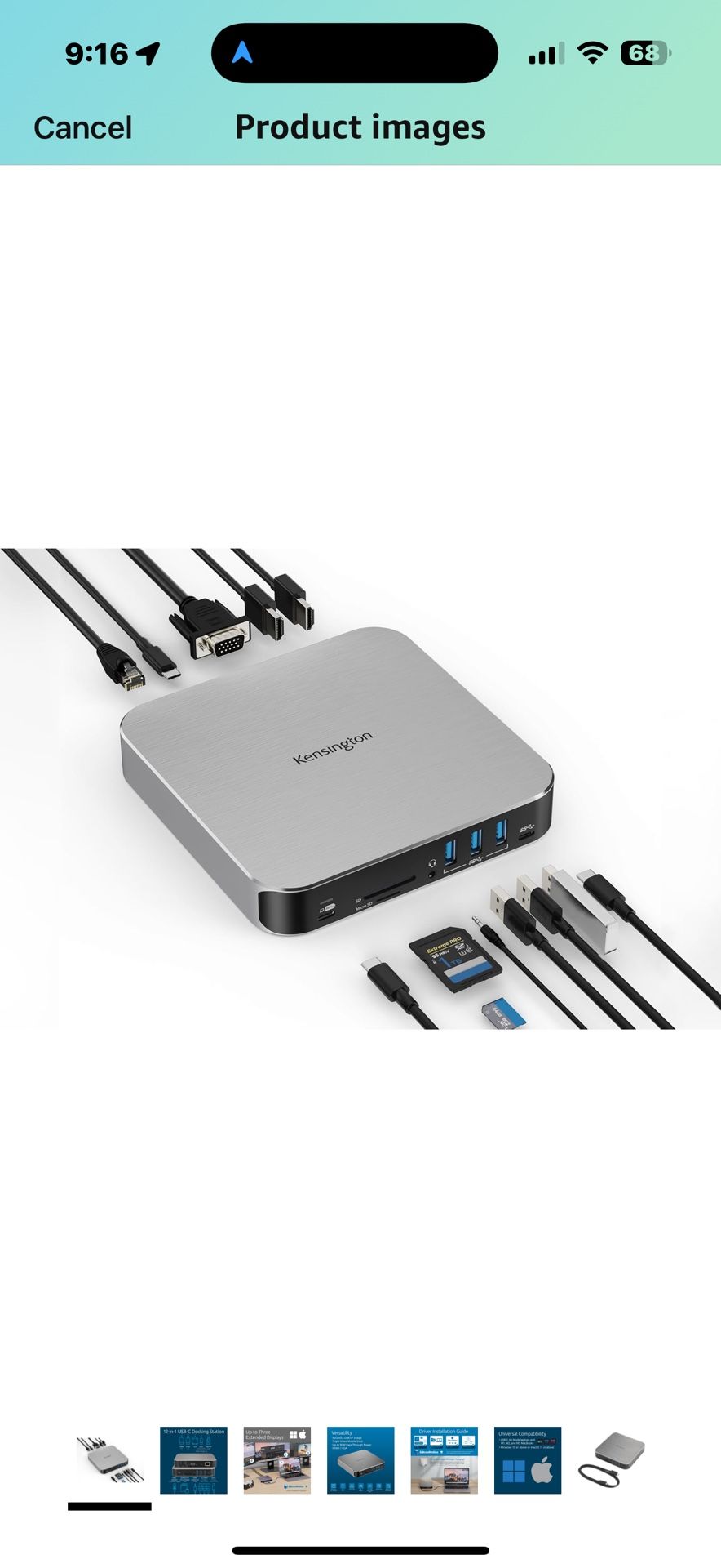Kensington AD220S3 Dual Display Dock for Any MacBook M1/M2/M3/M4 (Software Driver Download Required); 85W Passthrough Charging (K31343WW) Brand Kensi