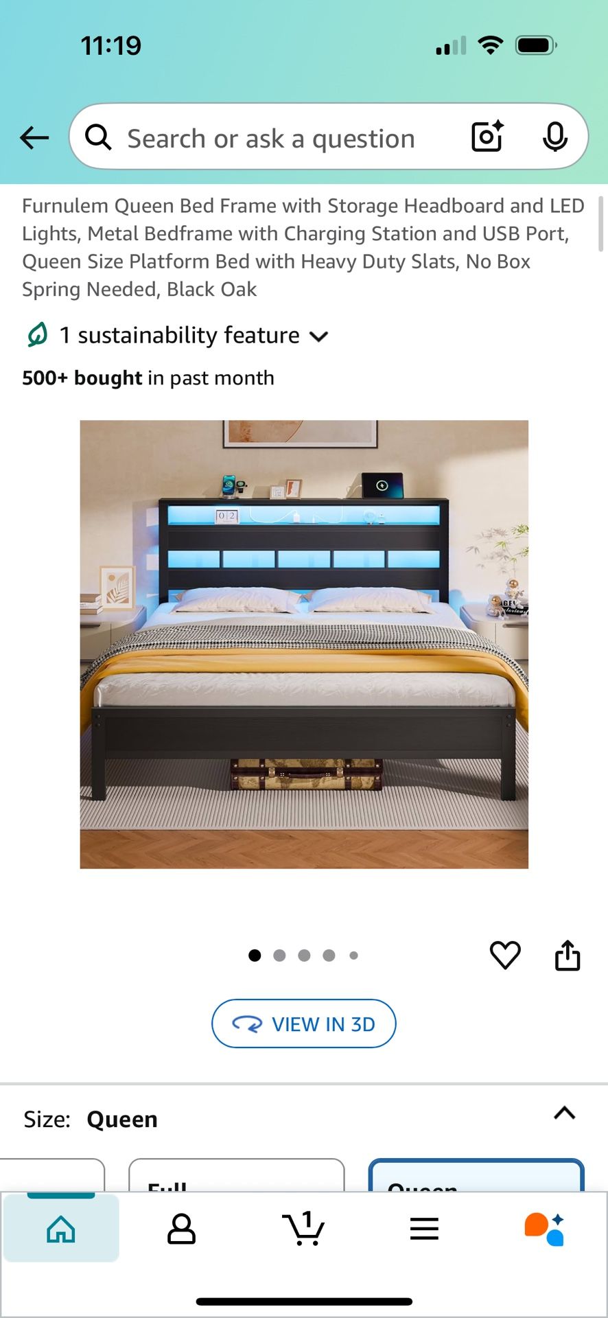 Brand New Queen Bed Frame - Black w/ LED Lights