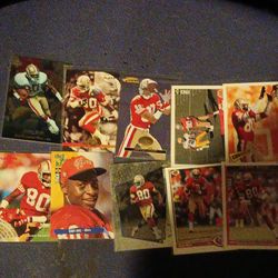 Jerry Rice goat 49ers trading card 10 card lot