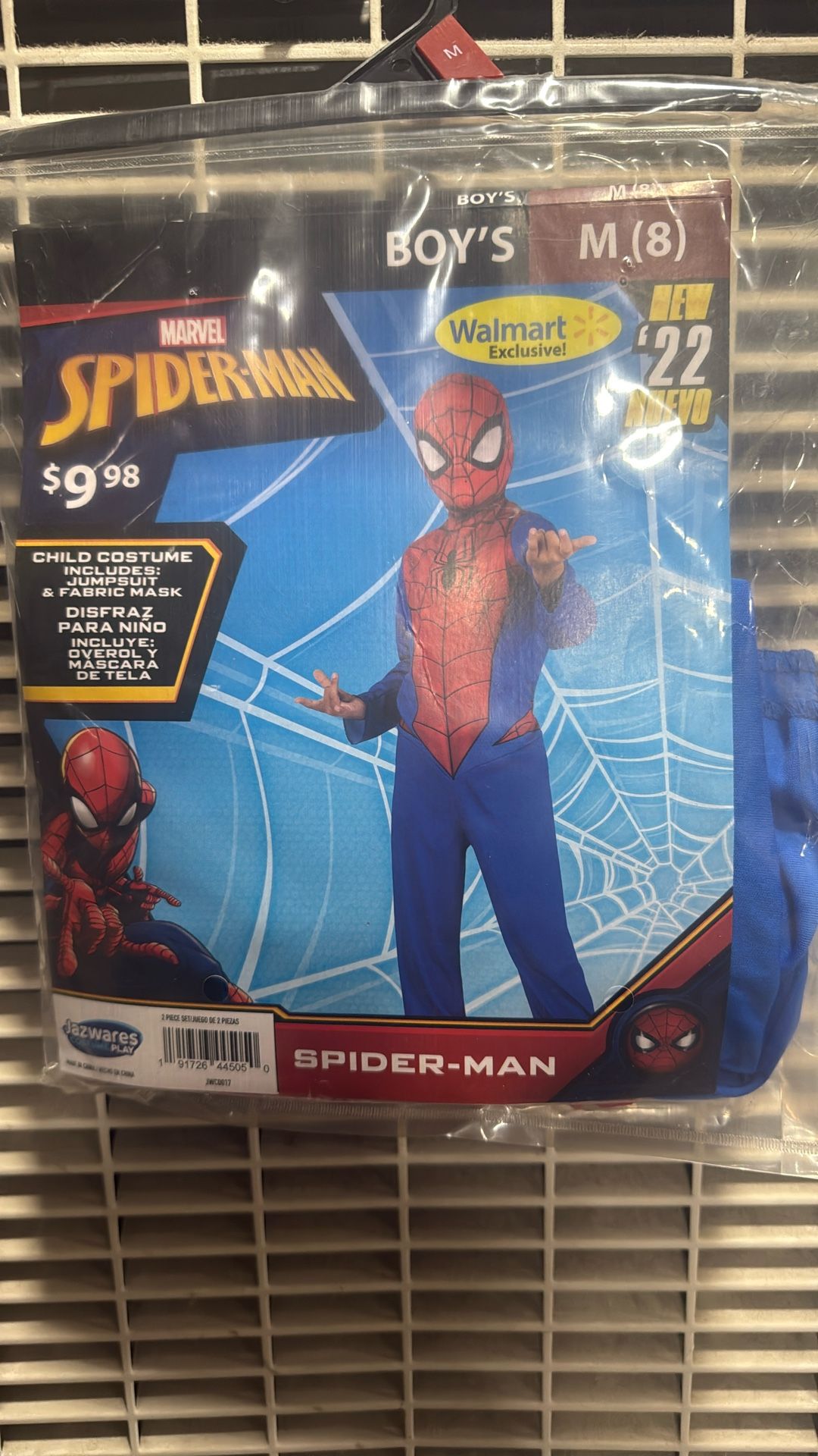 Spider Man Costume For Boys Size 8 / Medium 