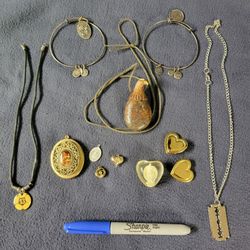 Mix Of Pendants Some With Necklace, Stone Carved Eagle