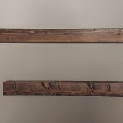 2 Wood Floating Shelves