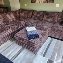 Raleighs Fav! New Byers Market Wham Chocolate Thick Corduroy 2pc Full Length Sectional & Ott. Sets
