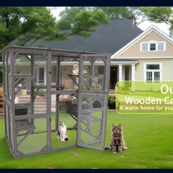 Catio Outdoor Cat Enclosure Cat Catio Cat House, Cat Cage Condo Indoor Playpen Kitty House Shelter w