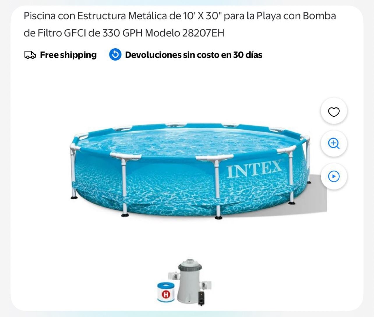 Alberca Con Filtro Incluido 10x30 Index