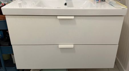 IKEA Bathroom Vanity with Sink- good condition! Mirror medicine cabinet for FREE!