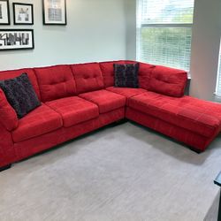 Red Sectional Couch 