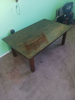Large Wood Dining Table Dark Stain