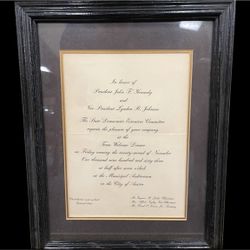 JFK Rare Original Invitation to “Texas Welcome Dinner” on November 22nd, 1963