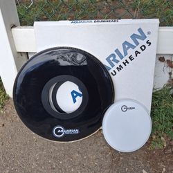 Brand-new unused Aquarian drumheads