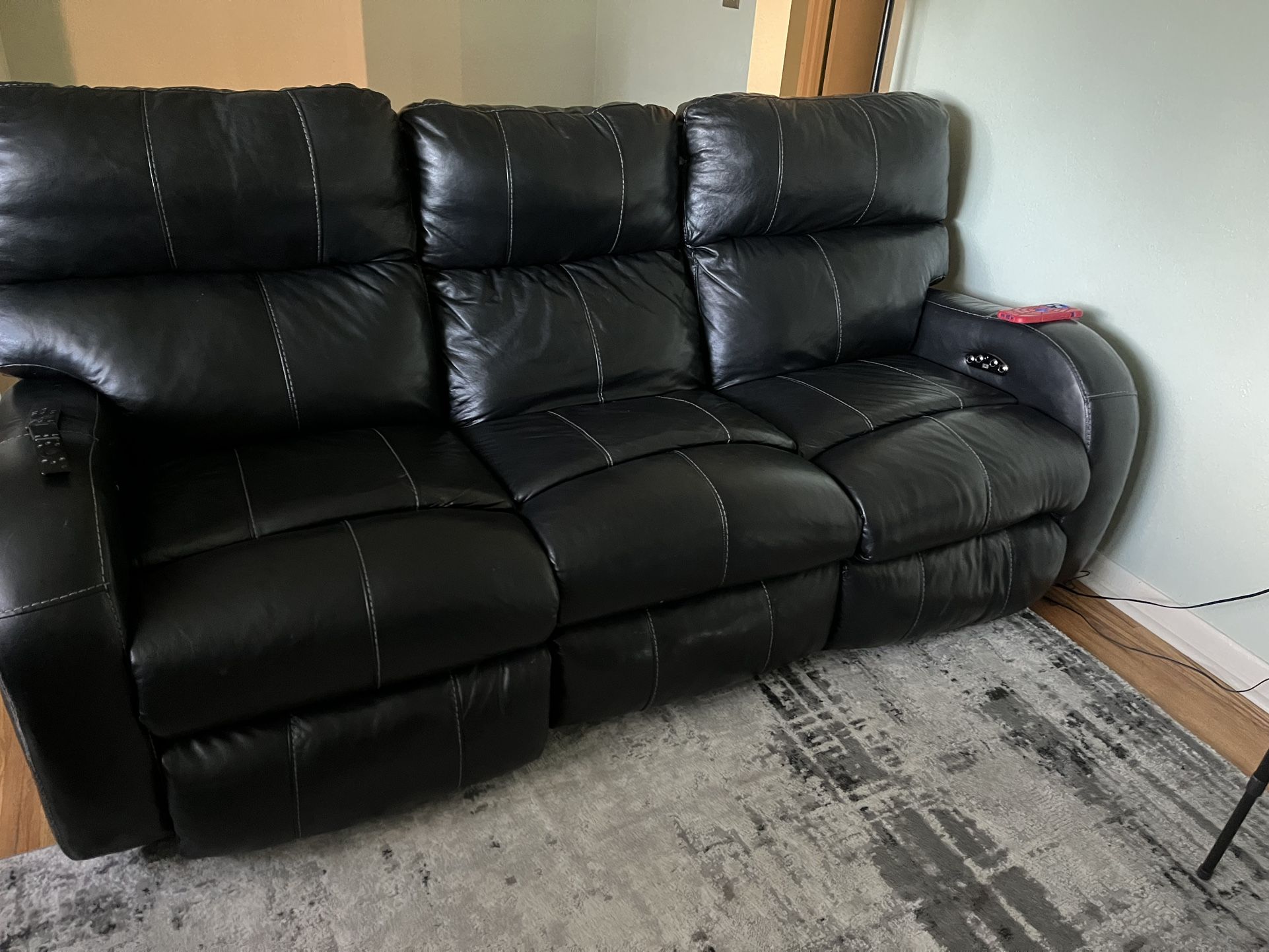 Black Italian Leather Couches