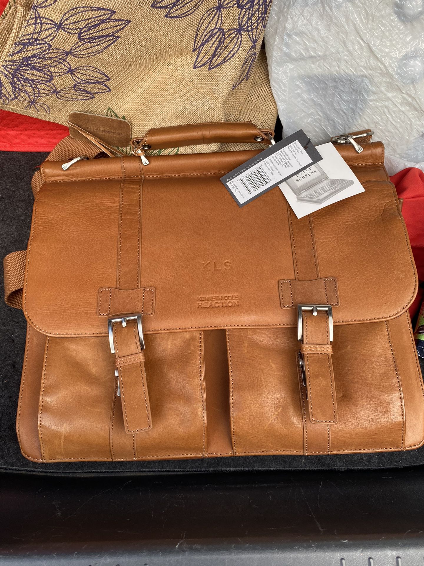 Kenneth Cole Leather Laptop Bag