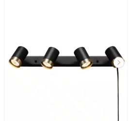 Minimalist 1.8 ft. Matte Black Plug-In Indoor Track Lighting Kit with Step Heads