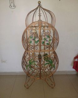 Vintage wrought iron wine / bar,( bird cage)