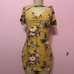 Chic Floral Cut Out Dress 