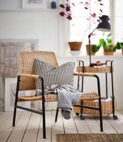 ULRIKSBERG Rattan Accent Arm Chair IKEA Urban Boho Modern Farmhouse