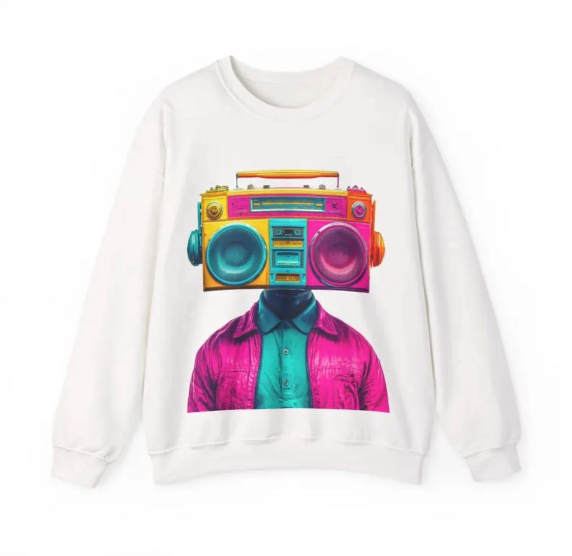 Sweatshirt Sweater Clothing Clothes Design Teddy Robot Vintage Style