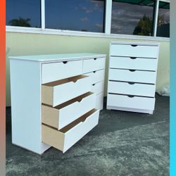 Dresser set / Eight and five drawers dresser