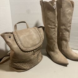 NEW Target Women’s Tall Kenzie Western Boots-Size 7 + Matching Backpack -$50 Cash