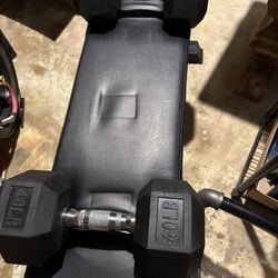 Set Of 40lb Dumbbells And Bench