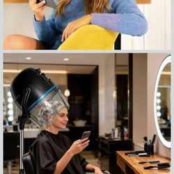ZENY Stand Up Hair Dryer 1300W Adjustable Floor Hooded Bonnet Hair Dryers with Rolling Wheels Professional Salon Equipment for Beauty Home Hair Drying