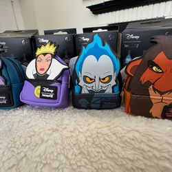 Disney Loungefly Villains Mini Backpack Keychains – Set or Individual