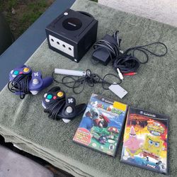 2 Games. 2 Controllers. 1 Mic. All Cables. Nintendo GameCube doc 001 Purple & black doc 101. $180! Per Bundles. Extra Game $25! Or 5 for $100!. Extra 