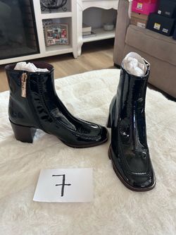 Black leather boots