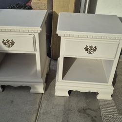 Antique Night Stand Wheat Bread Color 2 Pieces