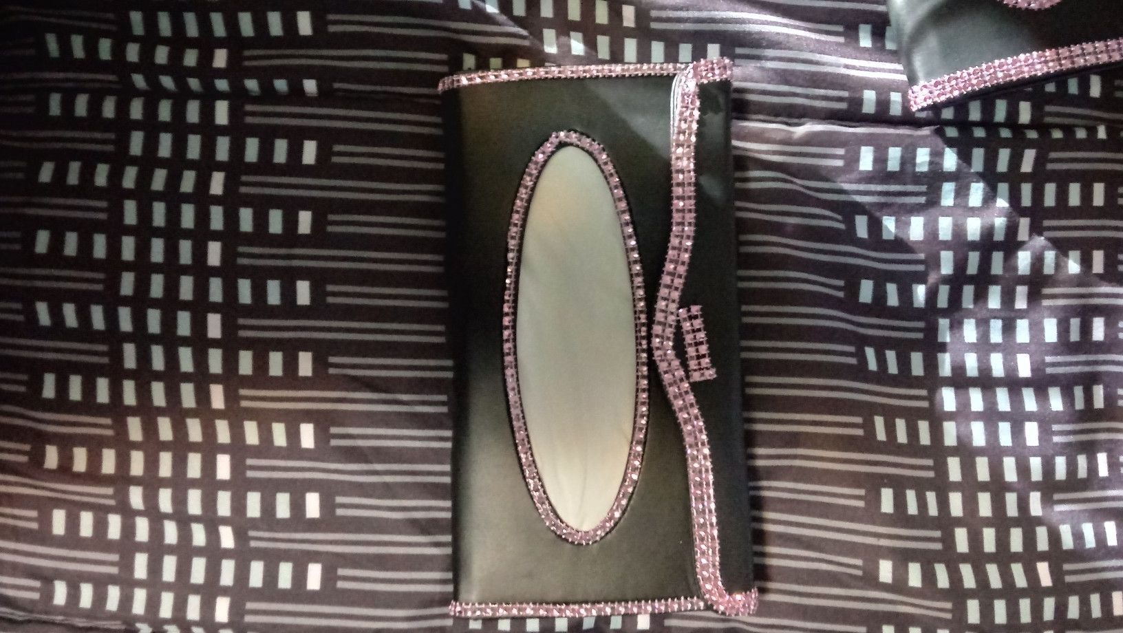 New Pink Jeweled Car Visor Tissue holder