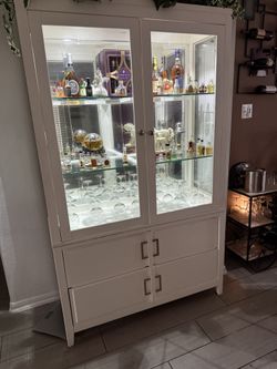 Beautiful White China Buffet With Light